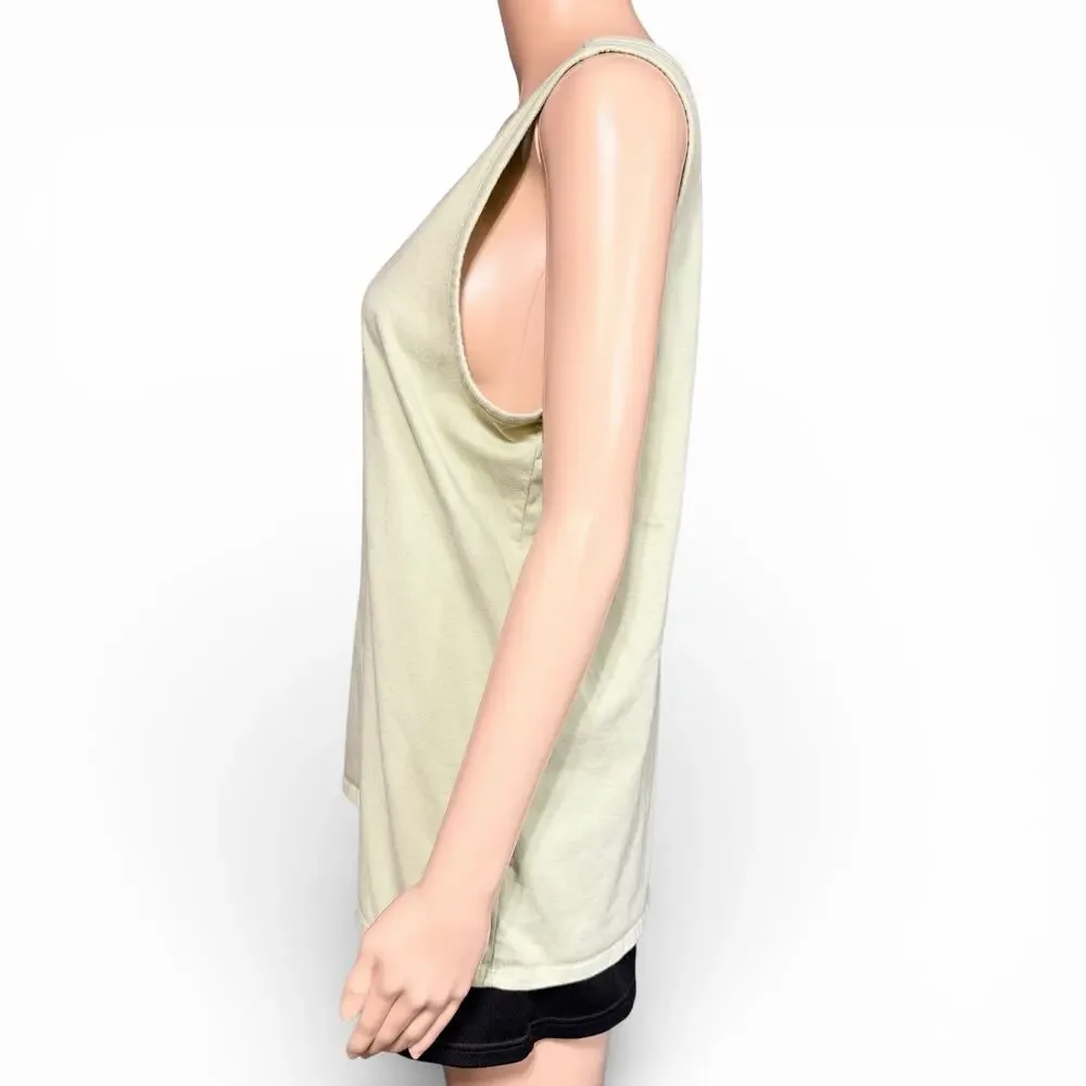 Goodfellow Womens Tank Top Shirt Scoop Neck Relaxed Fit Soft Green Medium